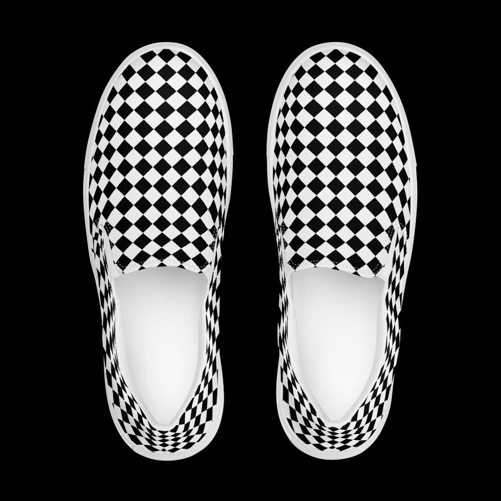 Men's Bring back the classic 70s checkerboard slip-on canvas shoes - Picture 2 of 8